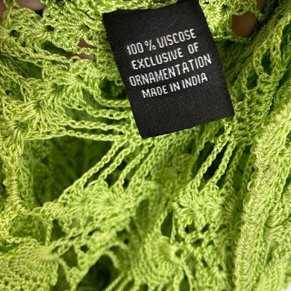 NWT $445 SER.O.YA Allison Crochet Cardigan in Lime - Picture 12 of 16